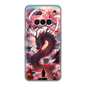 Силиконовый чехол на Nothing Phone (3a) с принтом Дракон Японский