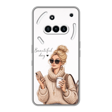 Силиконовый чехол на Nothing Phone (3a) с принтом женский