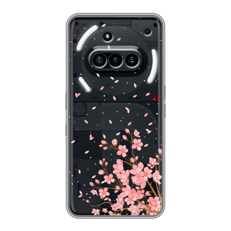 Силиконовый чехол на Nothing Phone (3a) с принтом Ветка сакуры Силиконовый чехол на Nothing Phone (3a) с принтом Ветка сакуры