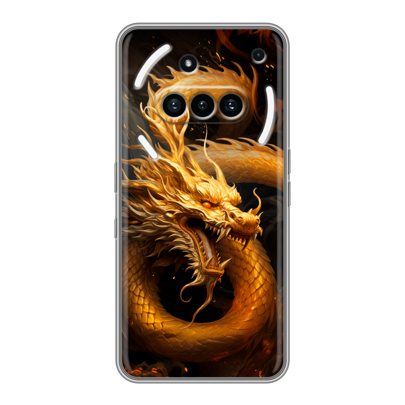 Силиконовый чехол на Nothing Phone (3a) с принтом Золотой дракон Силиконовый чехол на Nothing Phone (3a) с принтом Золотой дракон