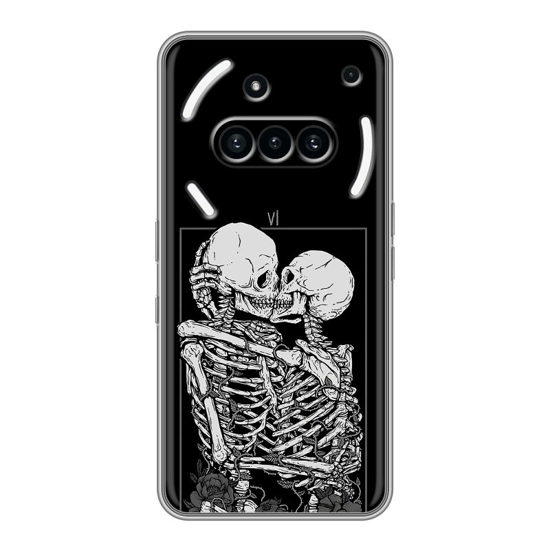 Силиконовый чехол на Nothing Phone (3a) с принтом Поцелуй скелетов Силиконовый чехол на Nothing Phone (3a) с принтом Поцелуй скелетов