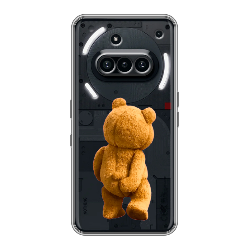 Силиконовый чехол на Nothing Phone (3a) с принтом Медведь Силиконовый чехол на Nothing Phone (3a) с принтом Медведь