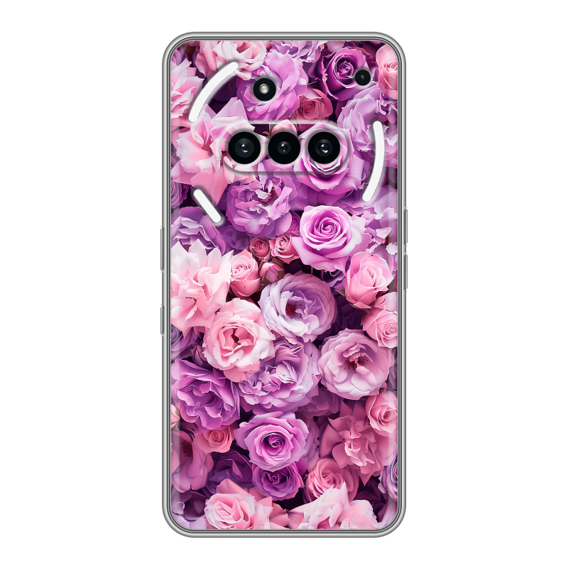 Силиконовый чехол на Nothing Phone (3a) с принтом лавандовые розы Силиконовый чехол на Nothing Phone (3a) с принтом лавандовые розы