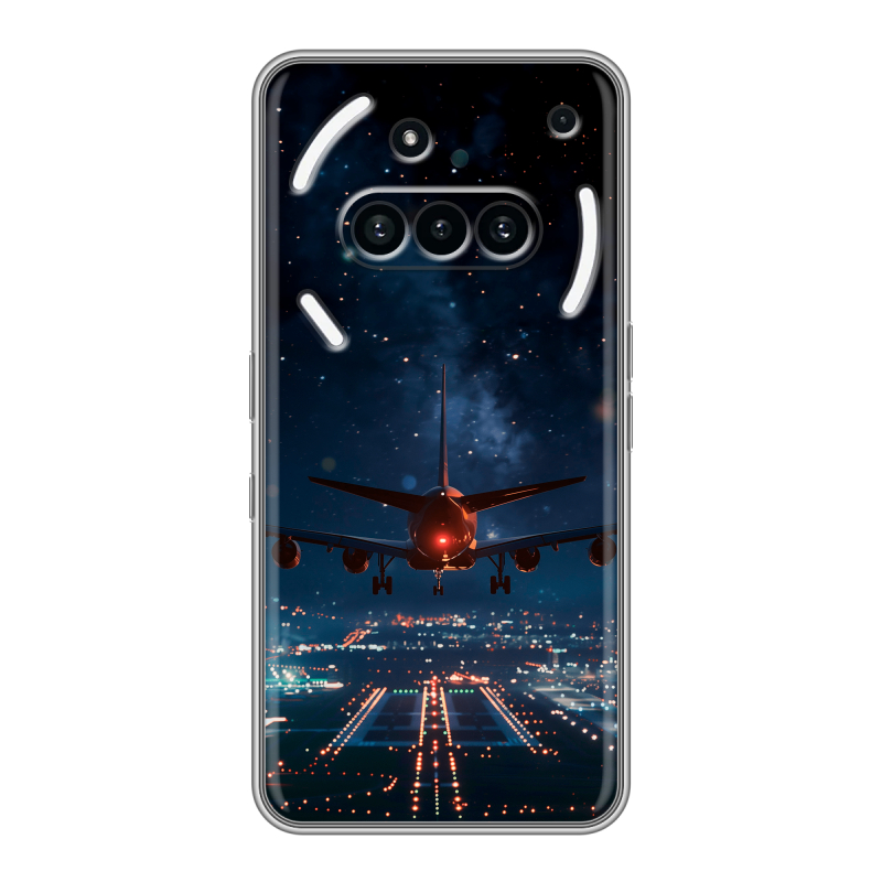 Силиконовый чехол на Nothing Phone (3a) с принтом самолет Силиконовый чехол на Nothing Phone (3a) с принтом самолет