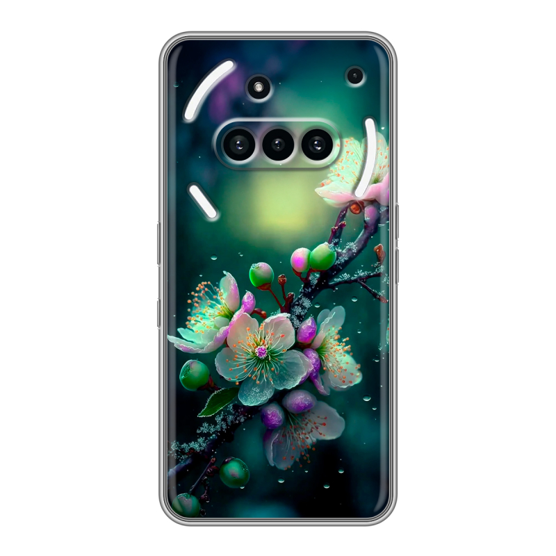 Силиконовый чехол на Nothing Phone (3a) с принтом Цветы и мрамор Силиконовый чехол на Nothing Phone (3a) с принтом Цветы и мрамор