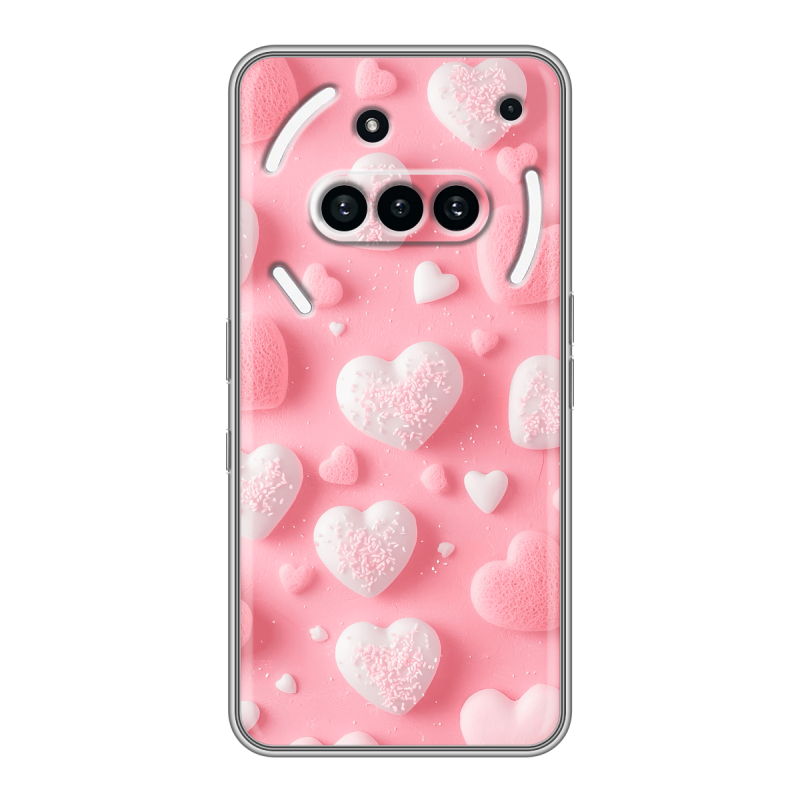 Силиконовый чехол на Nothing Phone (3a) с принтом Сердечки Силиконовый чехол на Nothing Phone (3a) с принтом Сердечки