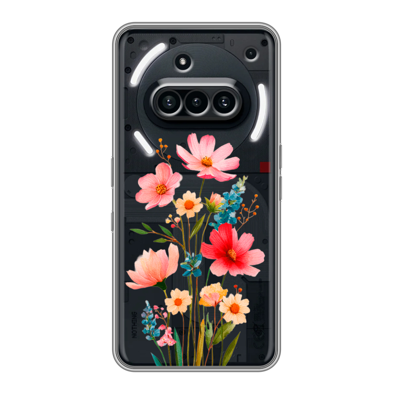 Силиконовый чехол на Nothing Phone (3a) с принтом Цветы Силиконовый чехол на Nothing Phone (3a) с принтом Цветы