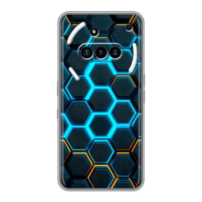 Силиконовый чехол на Nothing Phone (3a) с принтом Неоновые соты Силиконовый чехол на Nothing Phone (3a) с принтом Неоновые соты