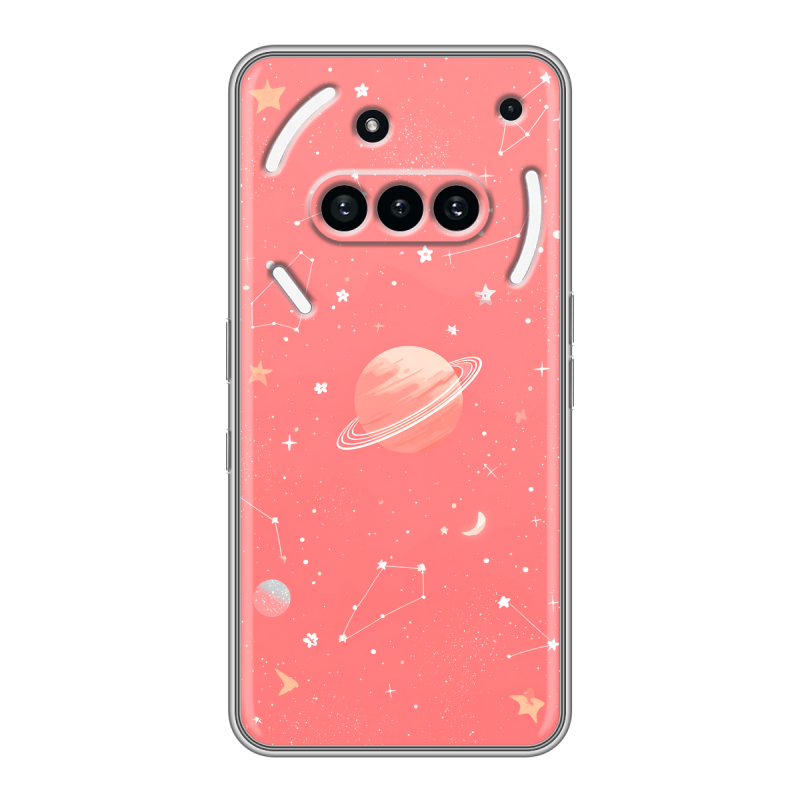 Силиконовый чехол на Nothing Phone (3a) с принтом Розовый космос Силиконовый чехол на Nothing Phone (3a) с принтом Розовый космос