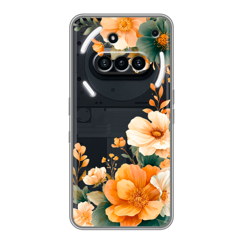 Силиконовый чехол на Nothing Phone (3a) с принтом Цветы принт Силиконовый чехол на Nothing Phone (3a) с принтом Цветы принт