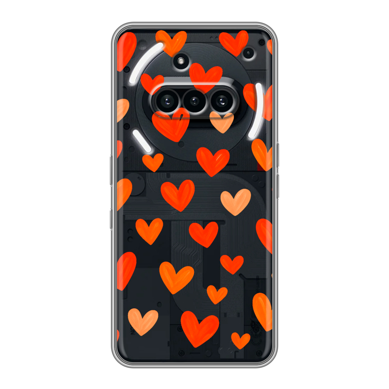 Силиконовый чехол на Nothing Phone (3a) с принтом Сердечки Силиконовый чехол на Nothing Phone (3a) с принтом Сердечки