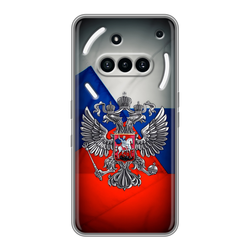Силиконовый чехол на Nothing Phone (3a) с принтом Флаг России Силиконовый чехол на Nothing Phone (3a) с принтом Флаг России