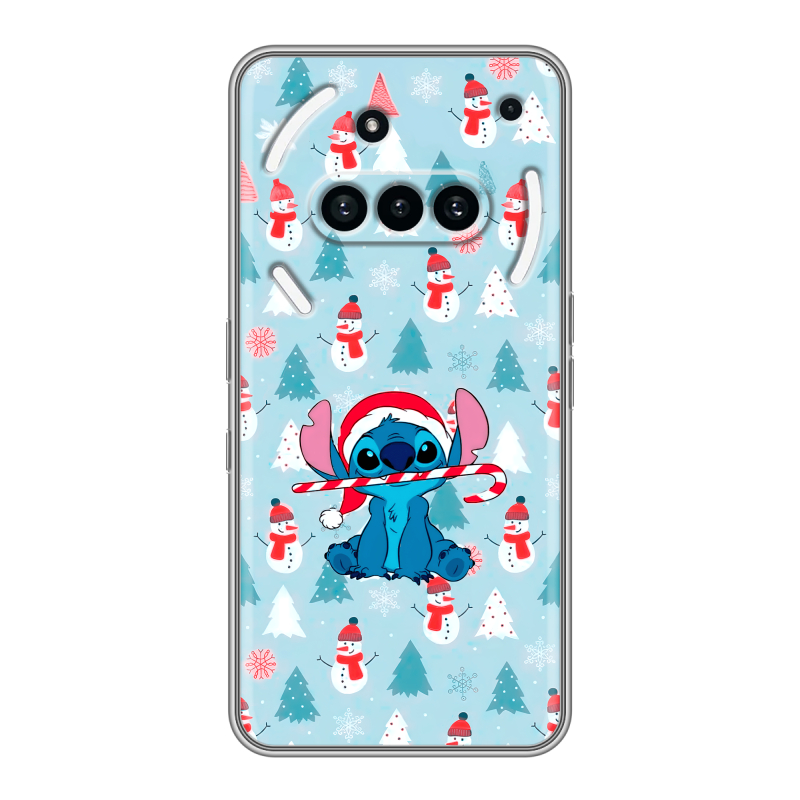 Силиконовый чехол на Nothing Phone (3a) с принтом Стич Новый год Силиконовый чехол на Nothing Phone (3a) с принтом Стич Новый год
