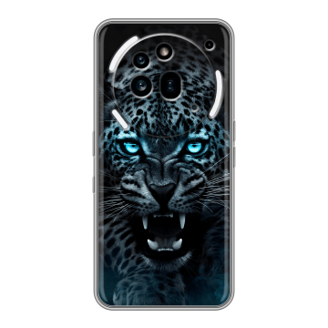 Силиконовый чехол на Nothing Phone (3a) Pro с принтом Темный леопард Силиконовый чехол на Nothing Phone (3a) Pro с принтом Темный леопард