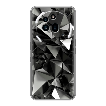 Силиконовый чехол на Nothing Phone (3a) Pro с принтом Черные кристаллы Силиконовый чехол на Nothing Phone (3a) Pro с принтом Черные кристаллы