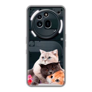 Силиконовый чехол на Nothing Phone (3a) Pro с принтом Кошки Силиконовый чехол на Nothing Phone (3a) Pro с принтом Кошки