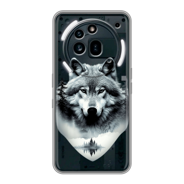 Силиконовый чехол на Nothing Phone (3a) Pro с принтом Волк в лесу Силиконовый чехол на Nothing Phone (3a) Pro с принтом Волк в лесу
