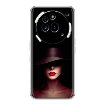 Силиконовый чехол на Nothing Phone (3a) Pro с принтом Девушка в шляпе