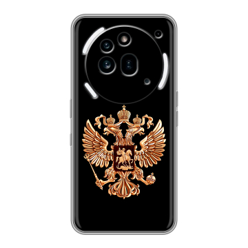 Силиконовый чехол на Nothing Phone (3a) Pro с принтом Герб России золотой Силиконовый чехол на Nothing Phone (3a) Pro с принтом Герб России золотой