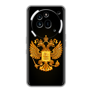 Силиконовый чехол на Nothing Phone (3a) Pro с принтом Герб России желтый