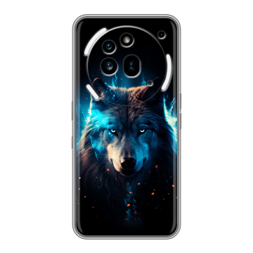 Силиконовый чехол на Nothing Phone (3a) Pro с принтом Волк ночной Силиконовый чехол на Nothing Phone (3a) Pro с принтом Волк ночной