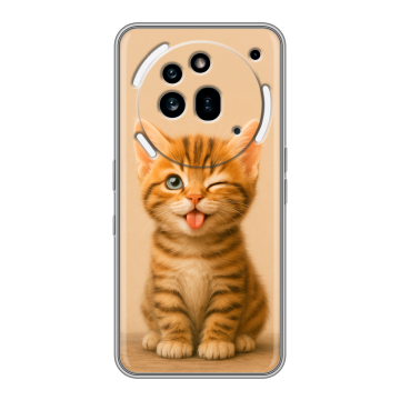 Силиконовый чехол на Nothing Phone (3a) Pro с принтом котенок