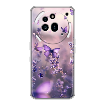 Силиконовый чехол на Nothing Phone (3a) Pro с принтом бабочки и лаванда