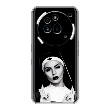 Силиконовый чехол на Nothing Phone (3a) Pro с принтом монашка Силиконовый чехол на Nothing Phone (3a) Pro с принтом монашка