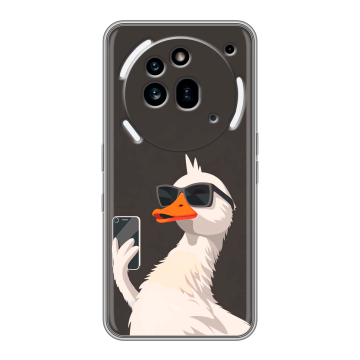 Силиконовый чехол на Nothing Phone (3a) Pro с принтом утка в очках Силиконовый чехол на Nothing Phone (3a) Pro с принтом утка в очках
