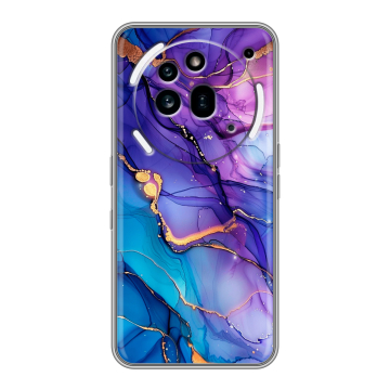 Силиконовый чехол на Nothing Phone (3a) Pro с принтом синий мрамор Силиконовый чехол на Nothing Phone (3a) Pro с принтом синий мрамор