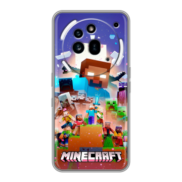 Силиконовый чехол на Nothing Phone (3a) Pro с принтом Майнкрафт Minecraft Силиконовый чехол на Nothing Phone (3a) Pro с принтом Майнкрафт Minecraft