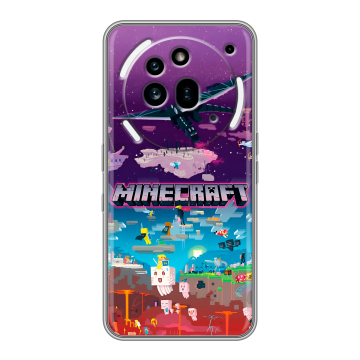 Силиконовый чехол на Nothing Phone (3a) Pro с принтом Майнкрафт Minecraft