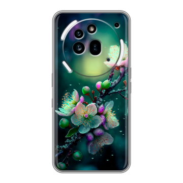 Силиконовый чехол на Nothing Phone (3a) Pro с принтом Цветы и мрамор Силиконовый чехол на Nothing Phone (3a) Pro с принтом Цветы и мрамор