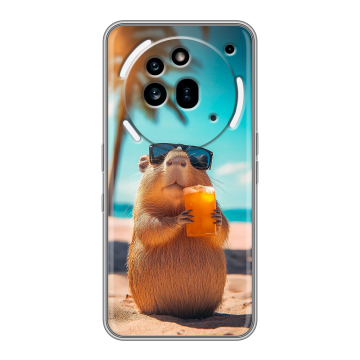 Силиконовый чехол на Nothing Phone (3a) Pro с принтом Капибара Силиконовый чехол на Nothing Phone (3a) Pro с принтом Капибара