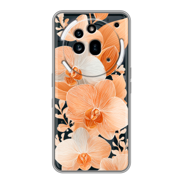 Силиконовый чехол на Nothing Phone (3a) Pro с принтом Бежевые цветы