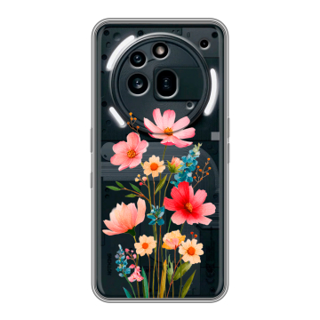 Силиконовый чехол на Nothing Phone (3a) Pro с принтом Цветы