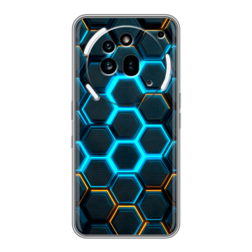 Силиконовый чехол на Nothing Phone (3a) Pro с принтом Неоновые соты