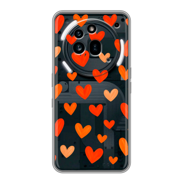 Силиконовый чехол на Nothing Phone (3a) Pro с принтом Сердечки