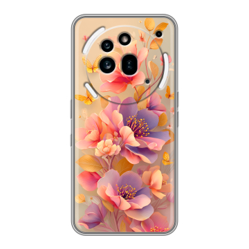 Силиконовый чехол на Nothing Phone (3a) Pro с принтом Цветы и бабочки