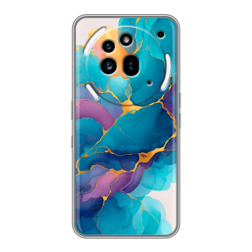 Силиконовый чехол на Nothing Phone (3a) Pro с принтом Мрамор блестки