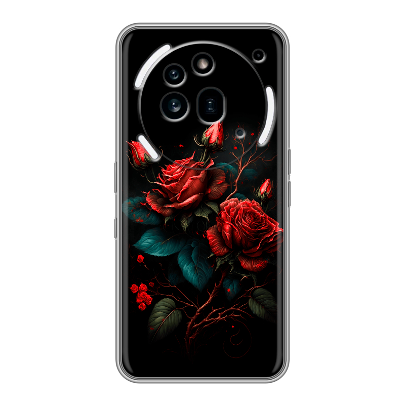 Силиконовый чехол на Nothing Phone (3a) Pro с принтом Розы красные Силиконовый чехол на Nothing Phone (3a) Pro с принтом Розы красные