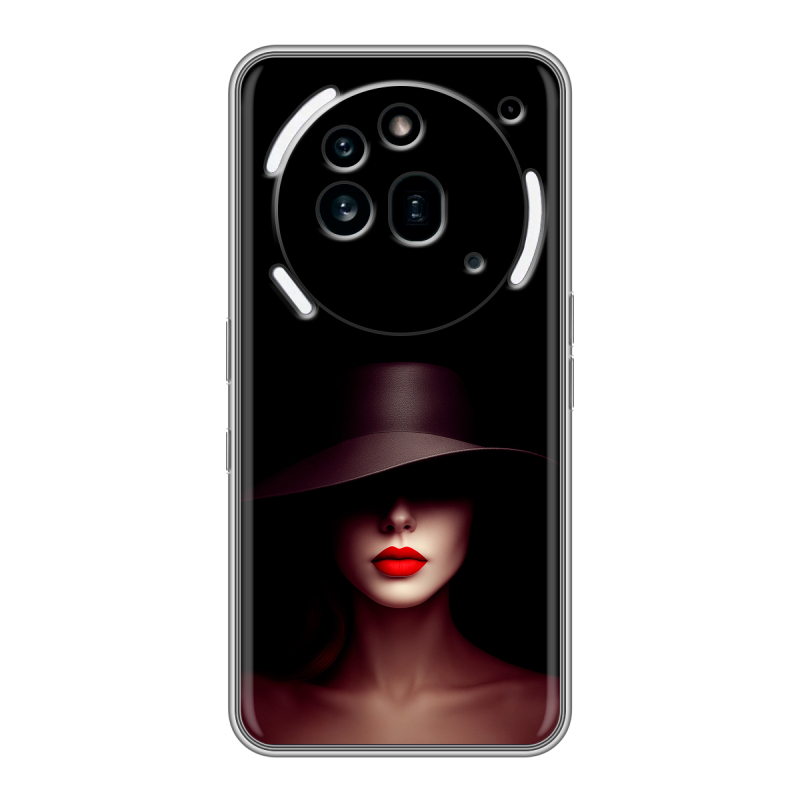 Силиконовый чехол на Nothing Phone (3a) Pro с принтом Девушка в шляпе Силиконовый чехол на Nothing Phone (3a) Pro с принтом Девушка в шляпе