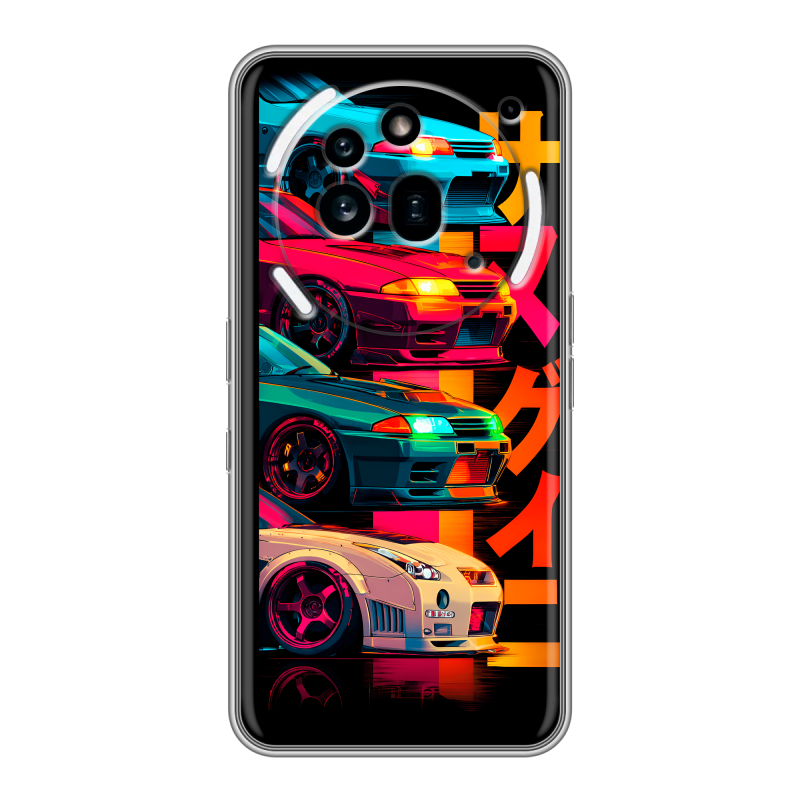 Силиконовый чехол на Nothing Phone (3a) Pro с принтом Гоночные машины Силиконовый чехол на Nothing Phone (3a) Pro с принтом Гоночные машины