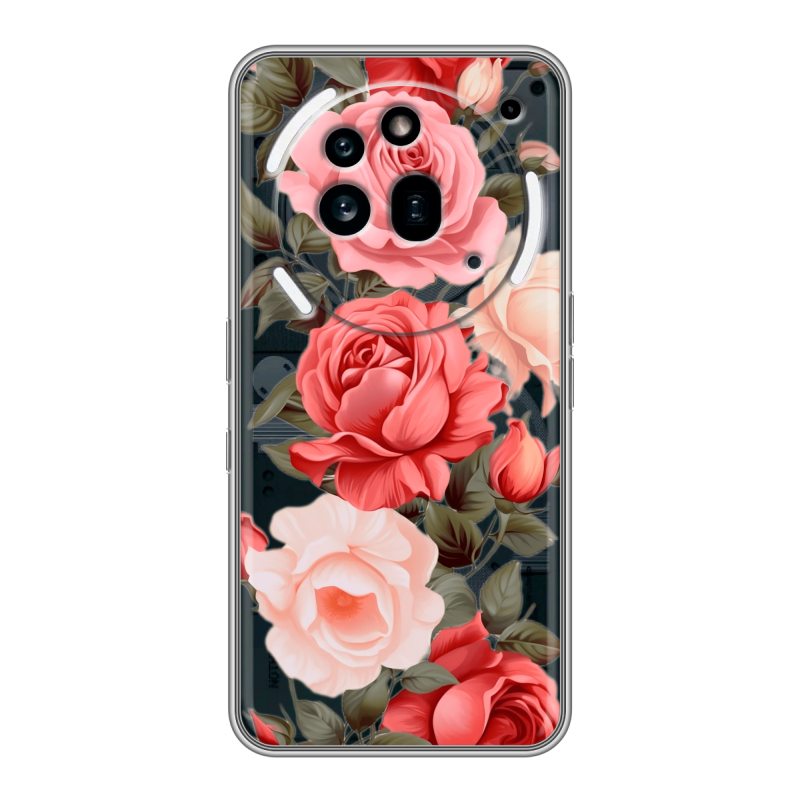 Силиконовый чехол на Nothing Phone (3a) Pro с принтом Розы Силиконовый чехол на Nothing Phone (3a) Pro с принтом Розы