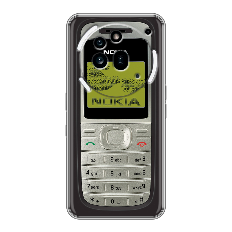 Силиконовый чехол на Nothing Phone (3a) Pro с принтом Ретро Нокия Силиконовый чехол на Nothing Phone (3a) Pro с принтом Ретро Нокия