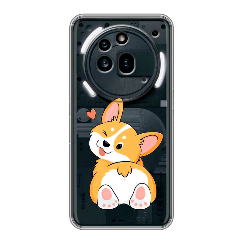 Силиконовый чехол на Nothing Phone (3a) Pro с принтом Корги Силиконовый чехол на Nothing Phone (3a) Pro с принтом Корги