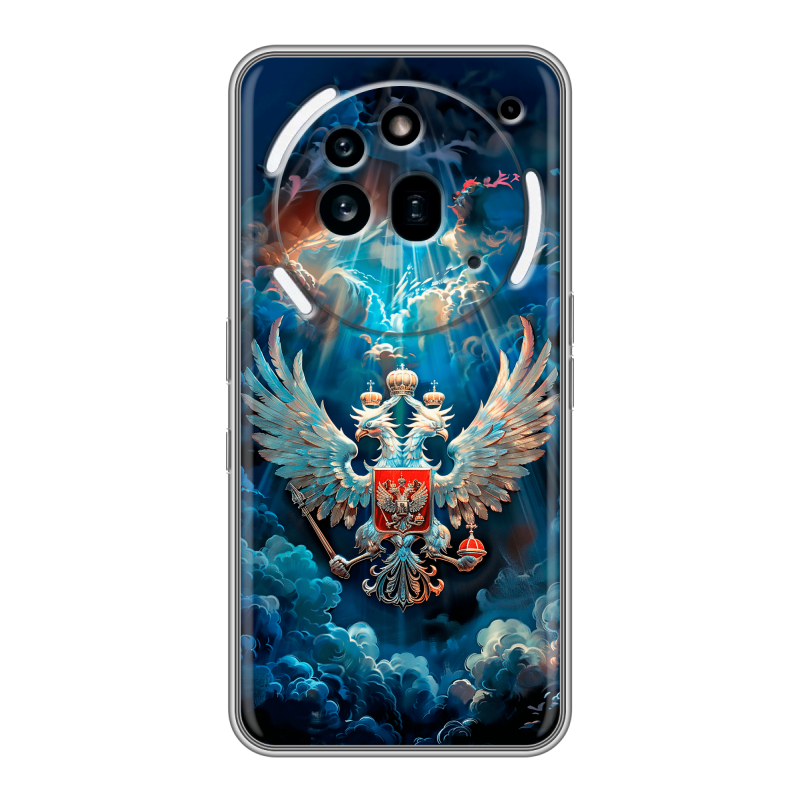 Силиконовый чехол на Nothing Phone (3a) Pro с принтом Герб флаг России Силиконовый чехол на Nothing Phone (3a) Pro с принтом Герб флаг России