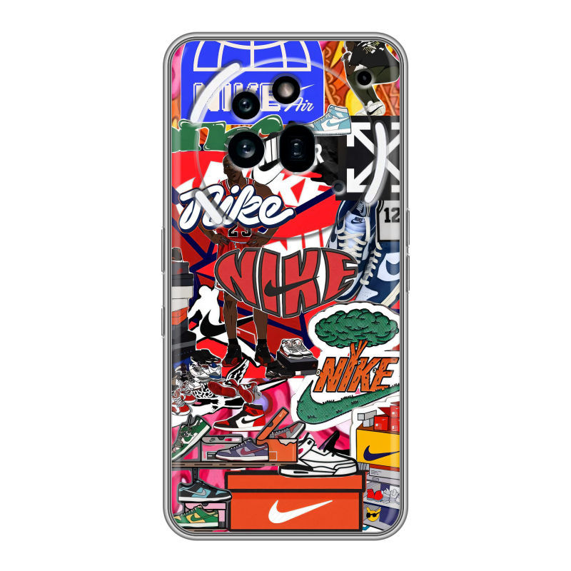 Силиконовый чехол на Nothing Phone (3a) Pro с принтом Найк Nike яркий Силиконовый чехол на Nothing Phone (3a) Pro с принтом Найк Nike яркий