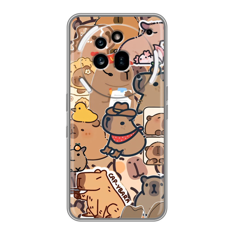 Силиконовый чехол на Nothing Phone (3a) Pro с принтом капибара Силиконовый чехол на Nothing Phone (3a) Pro с принтом капибара
