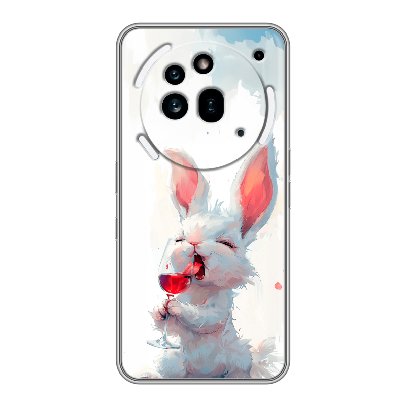 Силиконовый чехол на Nothing Phone (3a) Pro с принтом кролик зайчик Силиконовый чехол на Nothing Phone (3a) Pro с принтом кролик зайчик